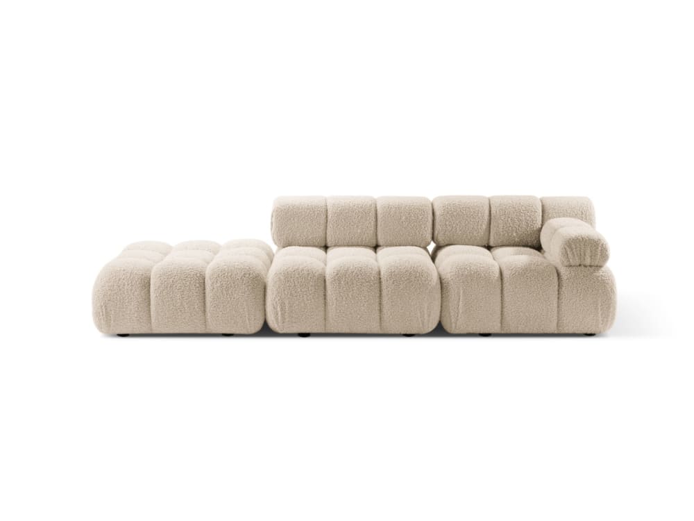 Canapé modulable droit 4 places en bouclé beige clair