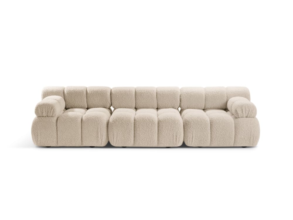 Canapé modulaire 3 places en bouclé beige clair