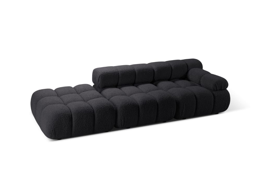 Canapé modulable droit 4 places en bouclé graphite