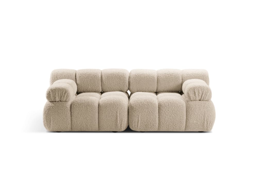 Canapé modulaire 2 places en bouclé beige clair