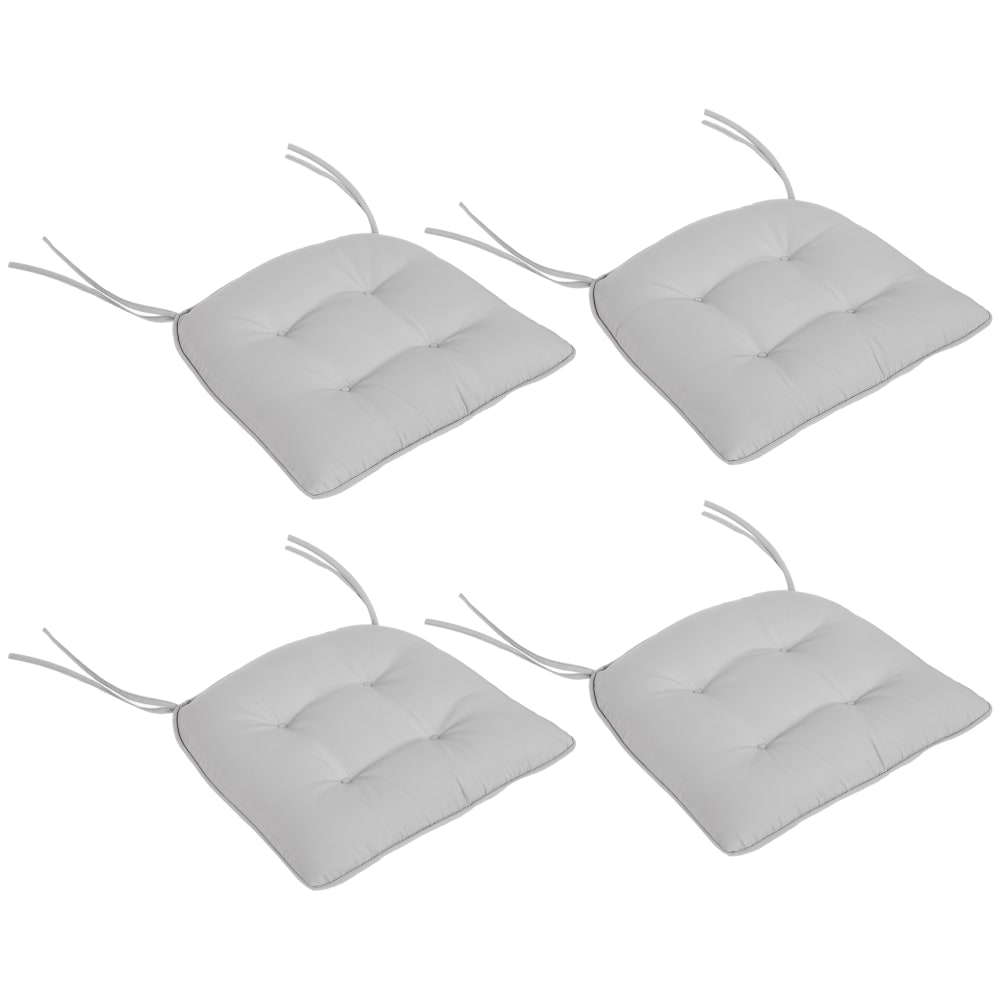 Coussins de chaise de jardin rembourrage 4 cm polyester gris clair