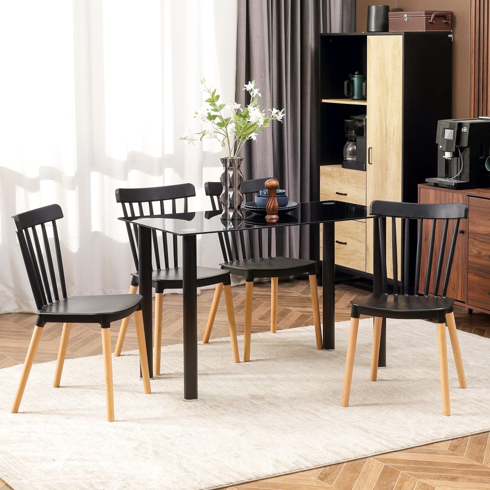 Schwarze Hochlehnene Esszimmerstühle aus Polypropylen - Maisons