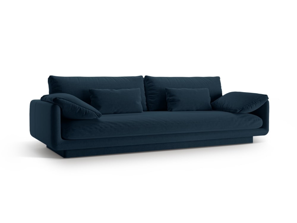 Canapé 4 places en tissu structurel bleu marine
