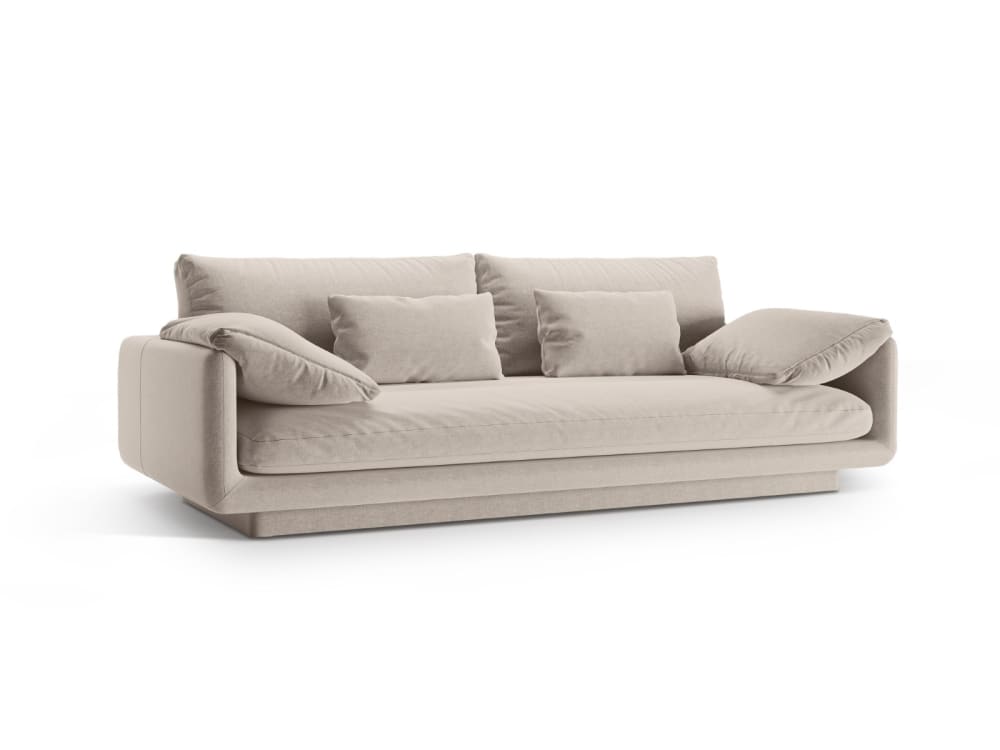 Canapé 3 places en tissu structurel beige clair