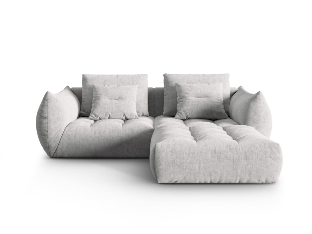 Canapé modulaire 3 places en tissu structurel argent