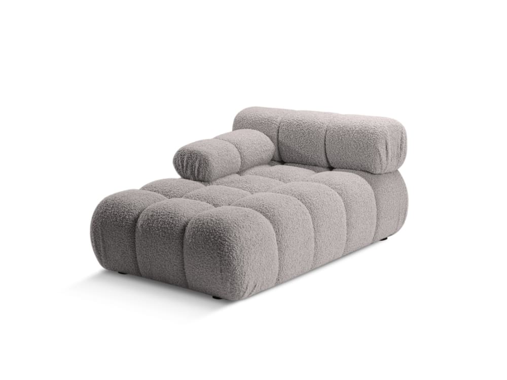 Méridienne gauche en bouclé gris clair