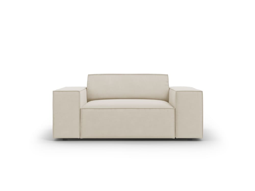 Fauteuil en velours beige