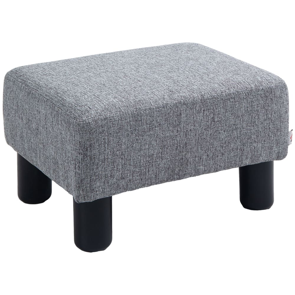Pouf repose-pied capacité de charge 110 kg tissu de lin gris Pouf repose-pied capacité de charge 110 kg tissu de lin gris