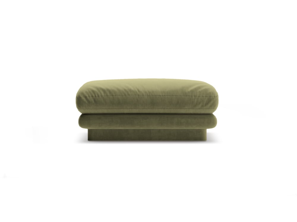 Pouf en velours vert - clair