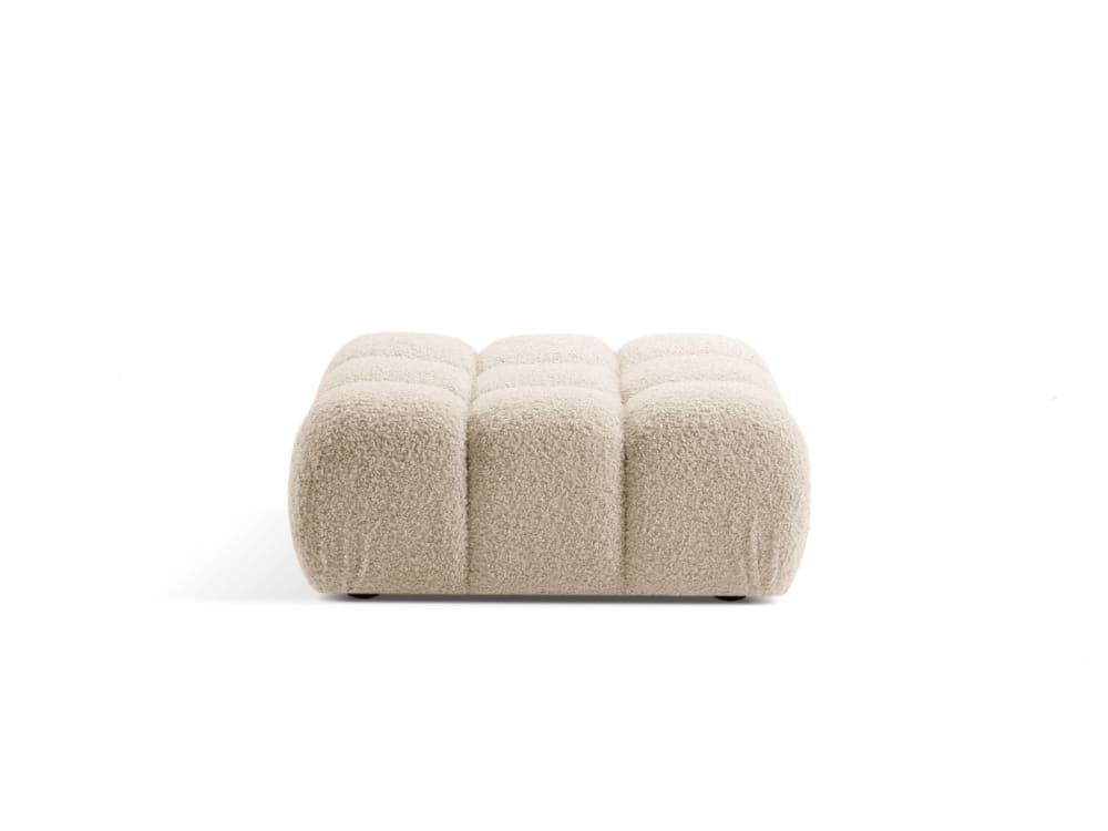 Pouf en bouclé beige