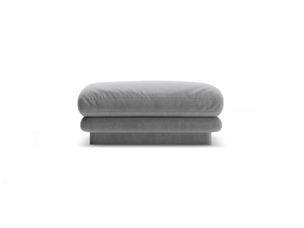 pouf en velours gris