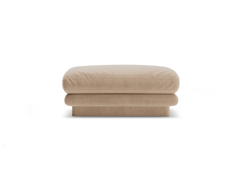 Pouf en velours le sable