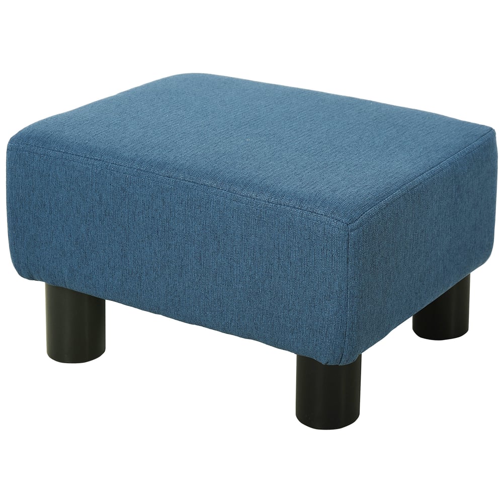 Pouf tabouret bas capacité 110 kg tissu lin bleu foncé Pouf tabouret bas capacité 110 kg tissu lin bleu foncé