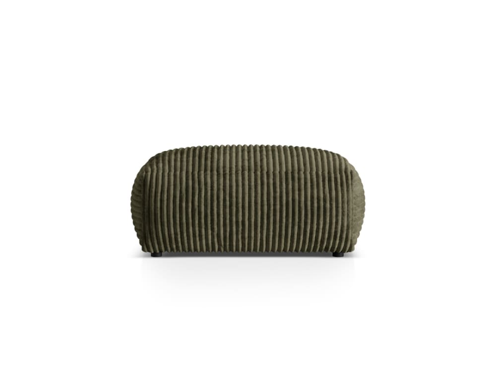 Pouf en velours côtelé vert mousse