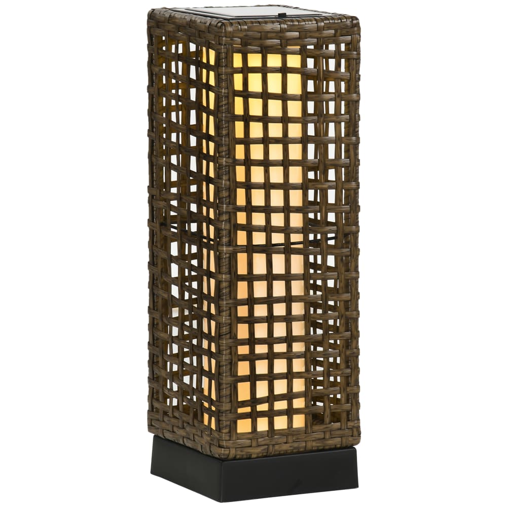 Lampadaire solaire extérieur étanche résine tressée sable