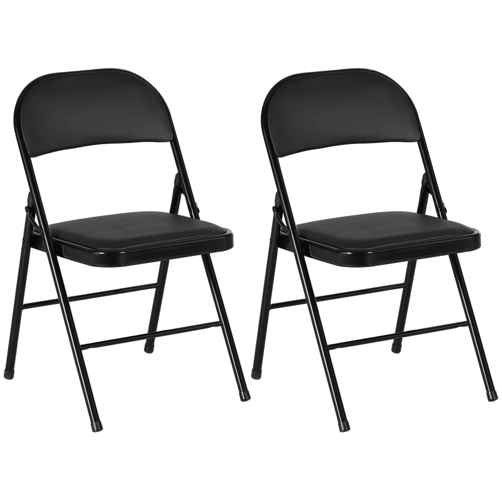 Chaises pliantes portables acier noir