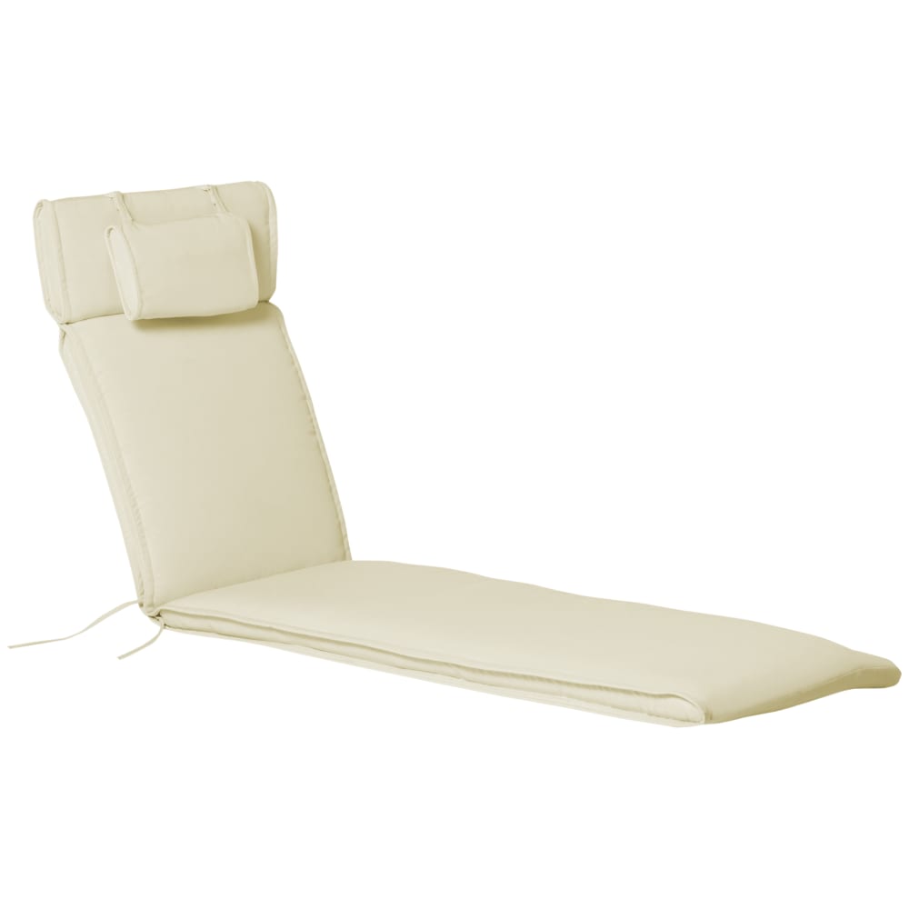 Coussin bain de soleil déhoussable avec zippé crème