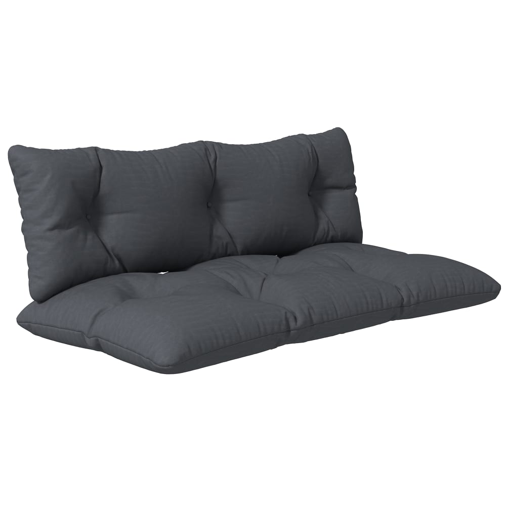 Coussin extérieur banquette 2 coussins assise dossier polyester gris