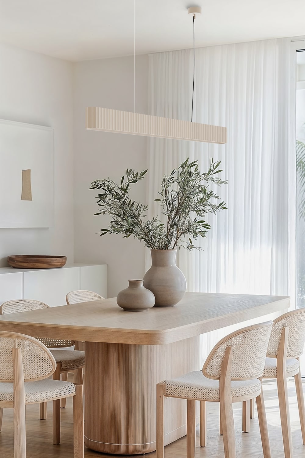 Lampe suspension salon plâtre Beige LED réglable 120 cm — vue 3