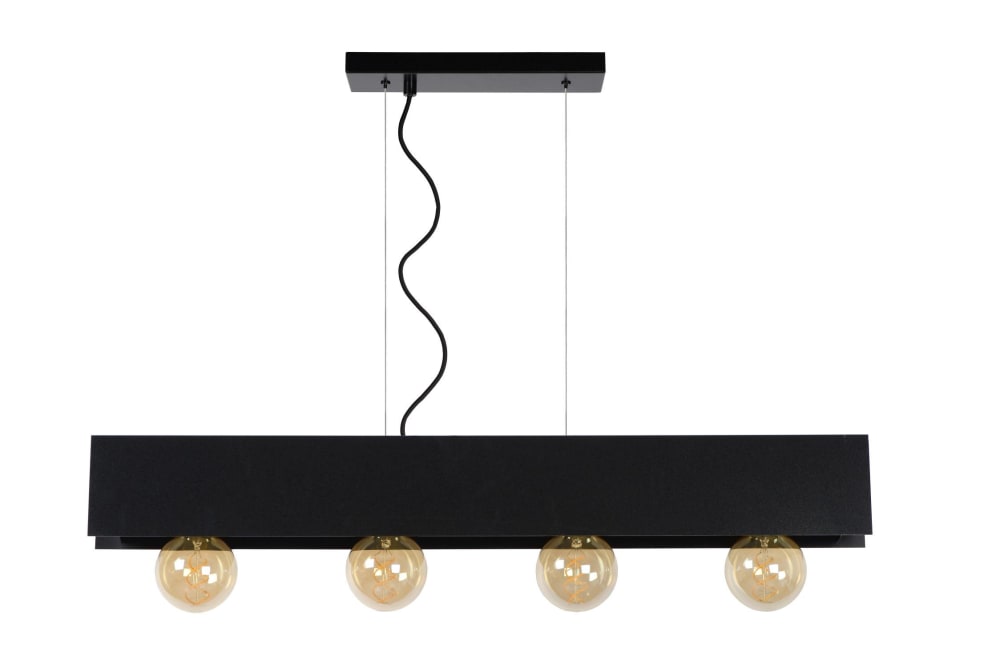 Suspension métal 4 lumières noir — vue 4