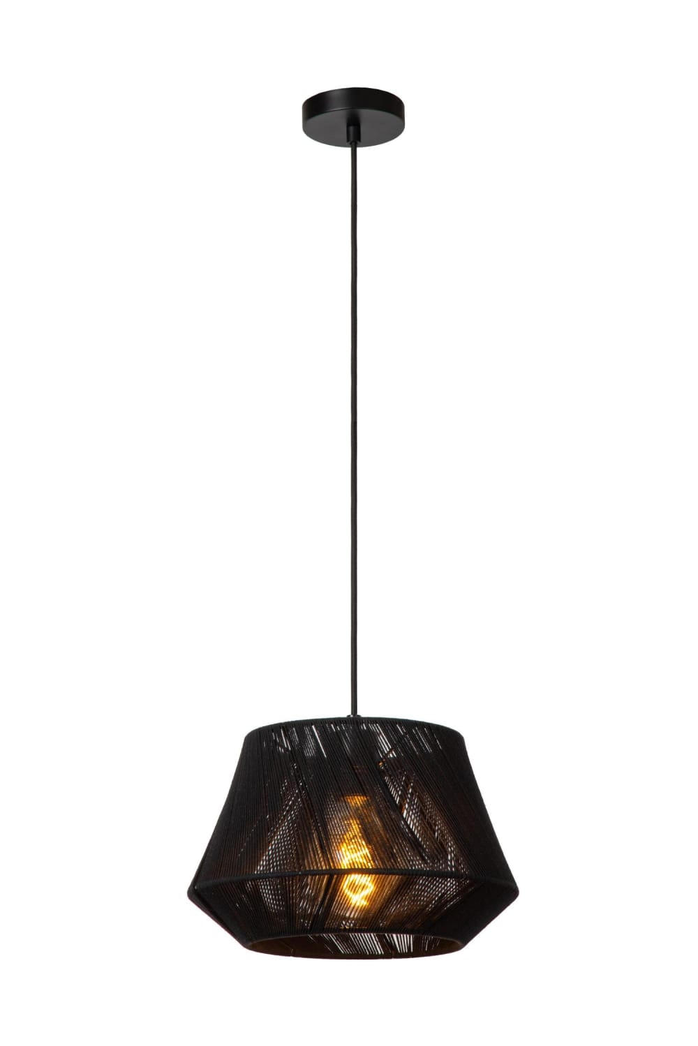 Suspension coton 1 lumière noir
