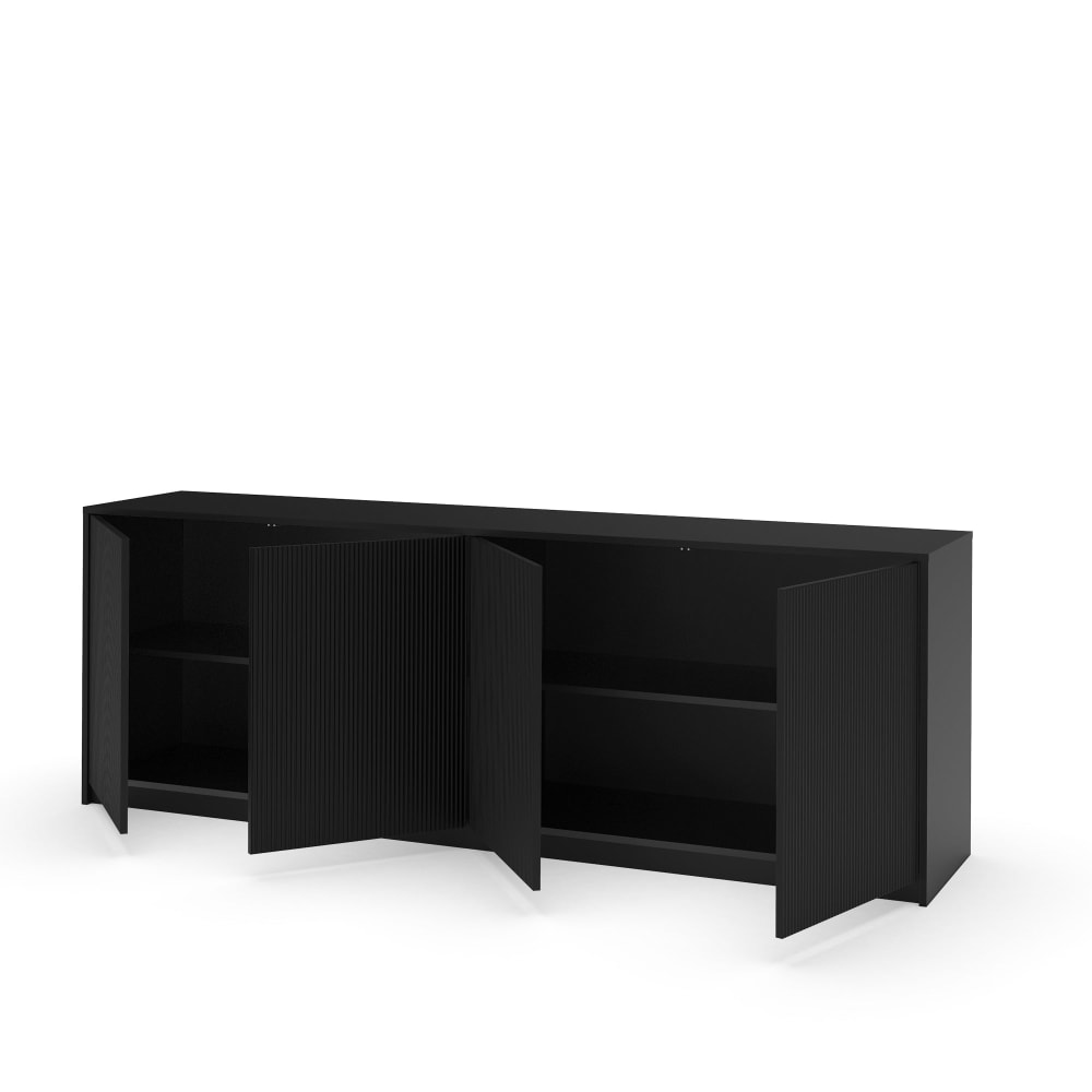 Buffet 4 portes en mélamine et MDF noir