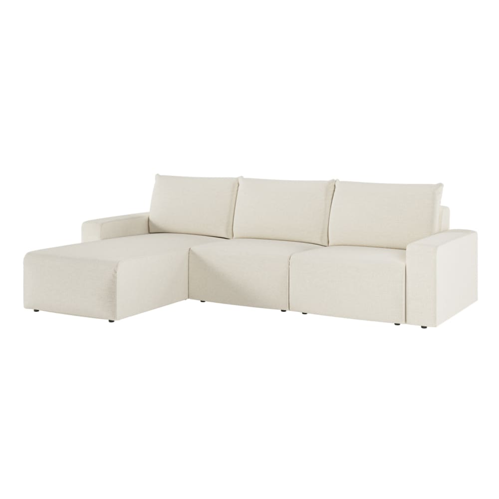 Canapé d'angle réversible 4 places tissu Beige