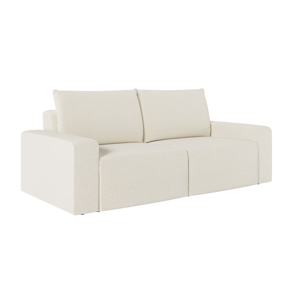 Canapé droit fixe 2 places en tissu Beige