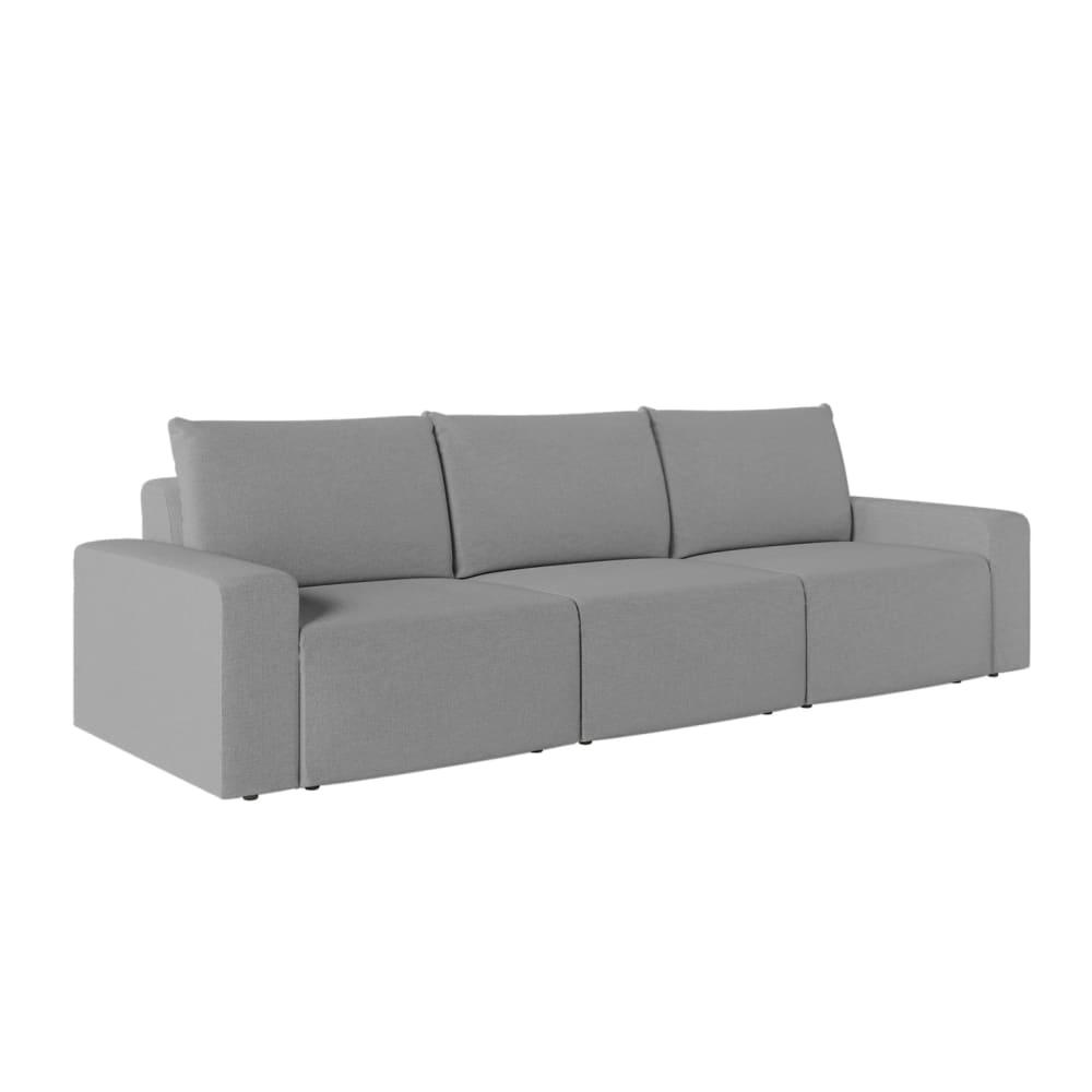 Canapé droit fixe 3 places en tissu Gris
