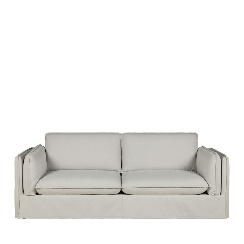 Canapé 3 places entièrement déhoussable en tissu - Écru