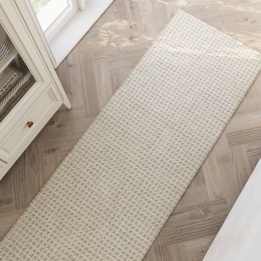 Tapis de couloir tufté main naturel et beige 80x230 — vue 3