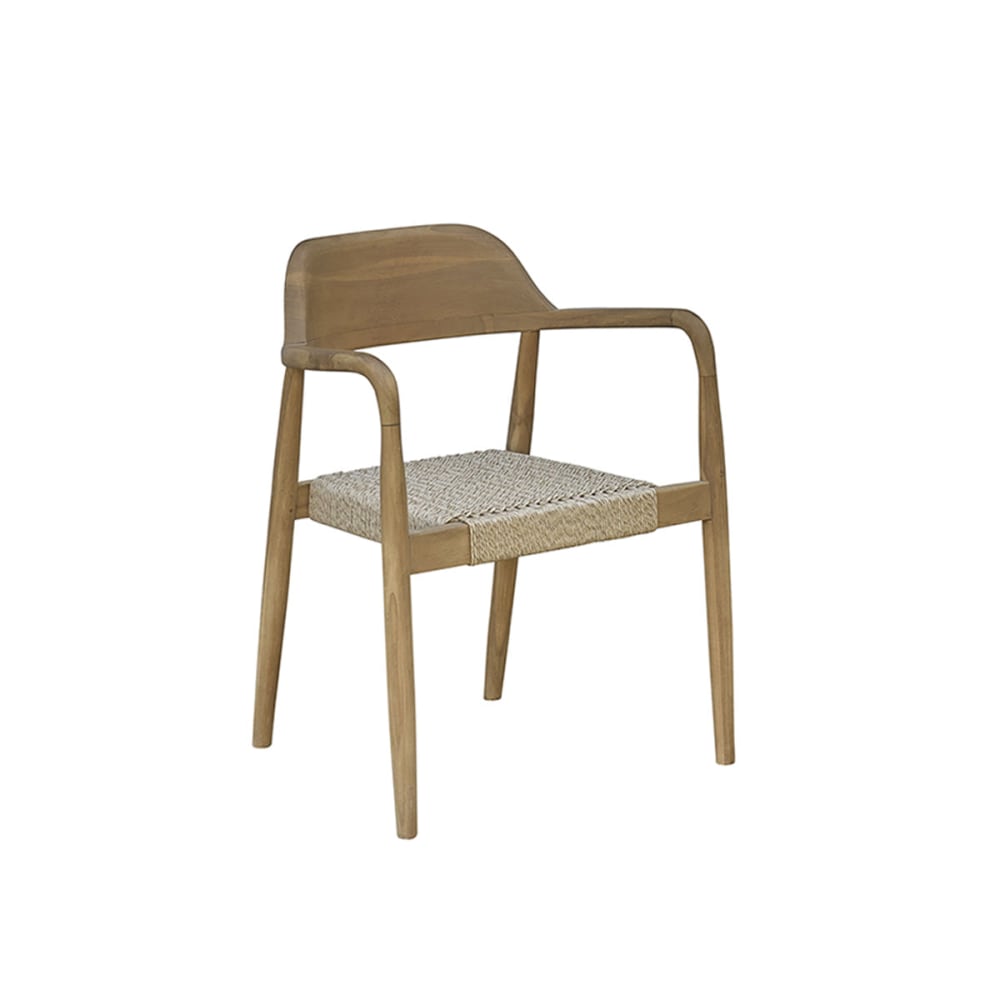 Fauteuil de jardin en teck massif et cordage