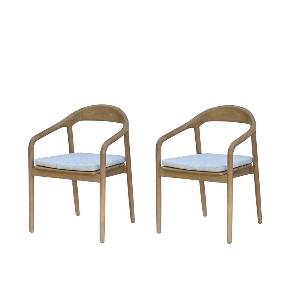 Lot de 2 fauteuils de jardin en teck massif