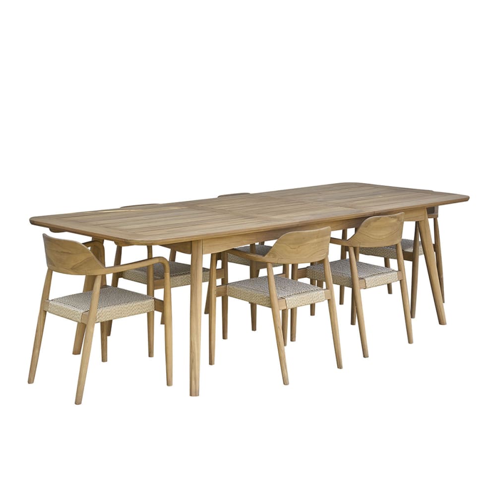 Salon de jardin en teck massif extensible 6/8 pers.