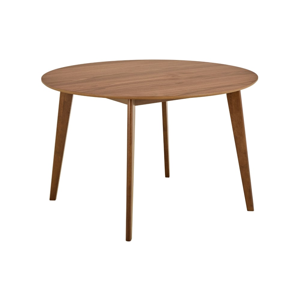Table ronde en bois d120 noyer 4/6 places