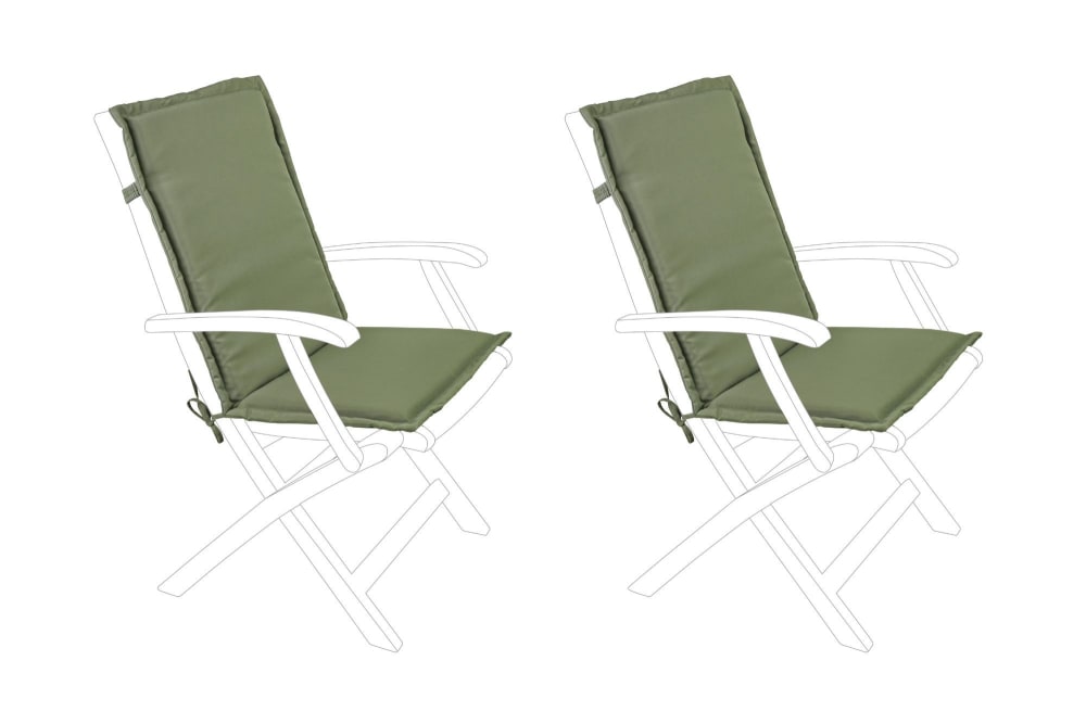 Lot de 2 coussins pour fauteuil de jardin non inclinable kaki