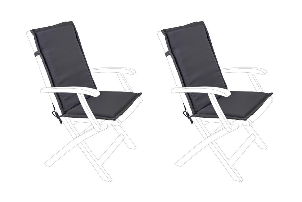Lot de 2 coussins pour fauteuil de jardin non inclinable anthracite