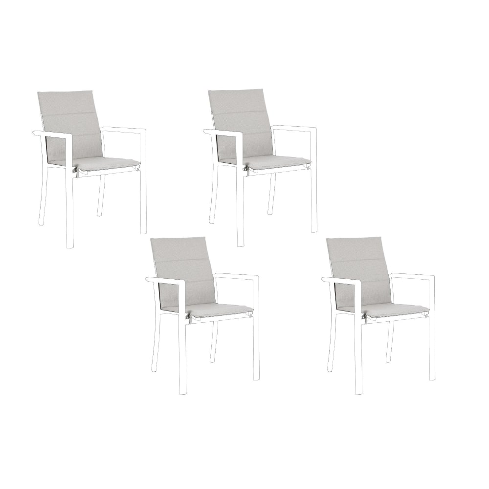lot de 4 coussins pour chaise de jardin en toile gris clair