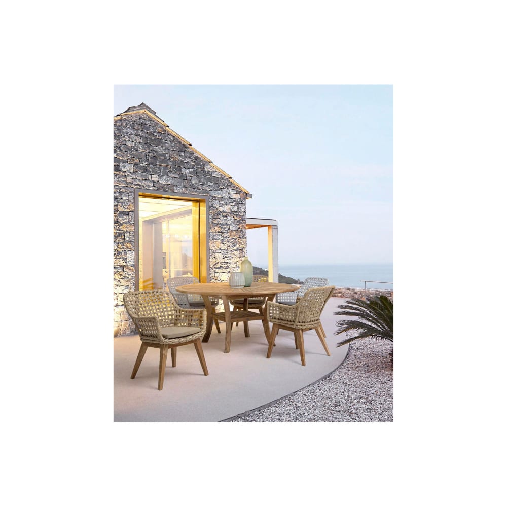 Table de jardin en teck plateau tournant D155