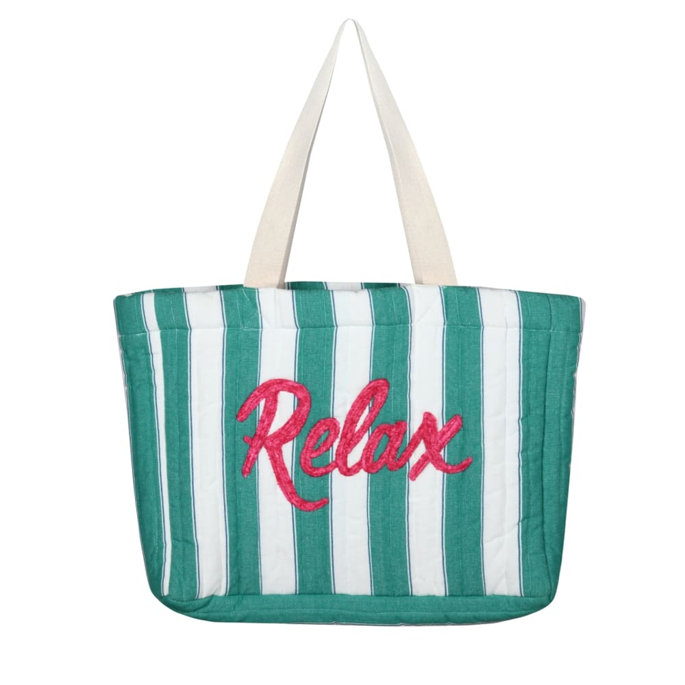 Sac cabas matelassé ''relax'' coton/polyester bleu 10 x 44