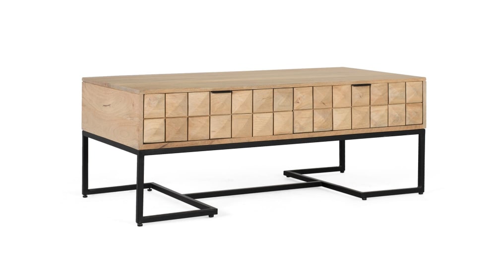Handgeschnitzter und handgefertigter Couchtisch aus Mangoholz 120