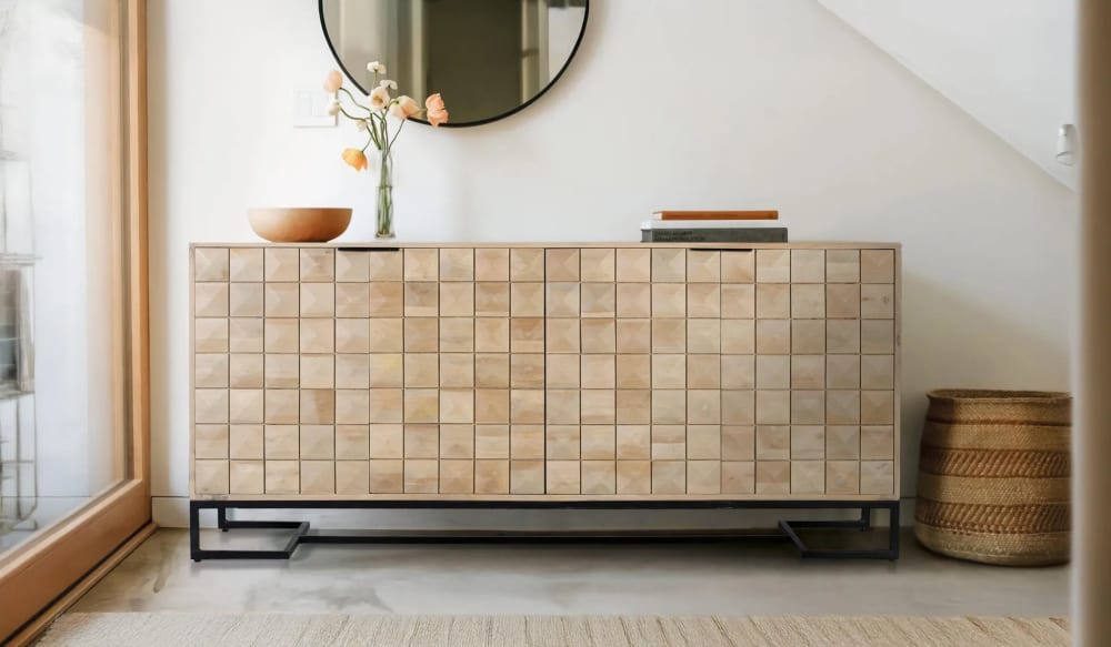 Handgeschnitztes und handgefertigtes Sideboard aus Mangoholz 180