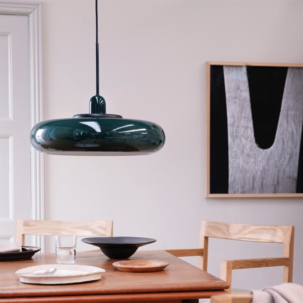 Dyberg Larsen Pendelleuchte aus Metall h36 cm d40 cm, grün style modern - Metall
