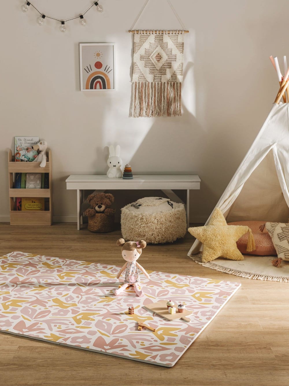 Tapis de jeu rose 120x180