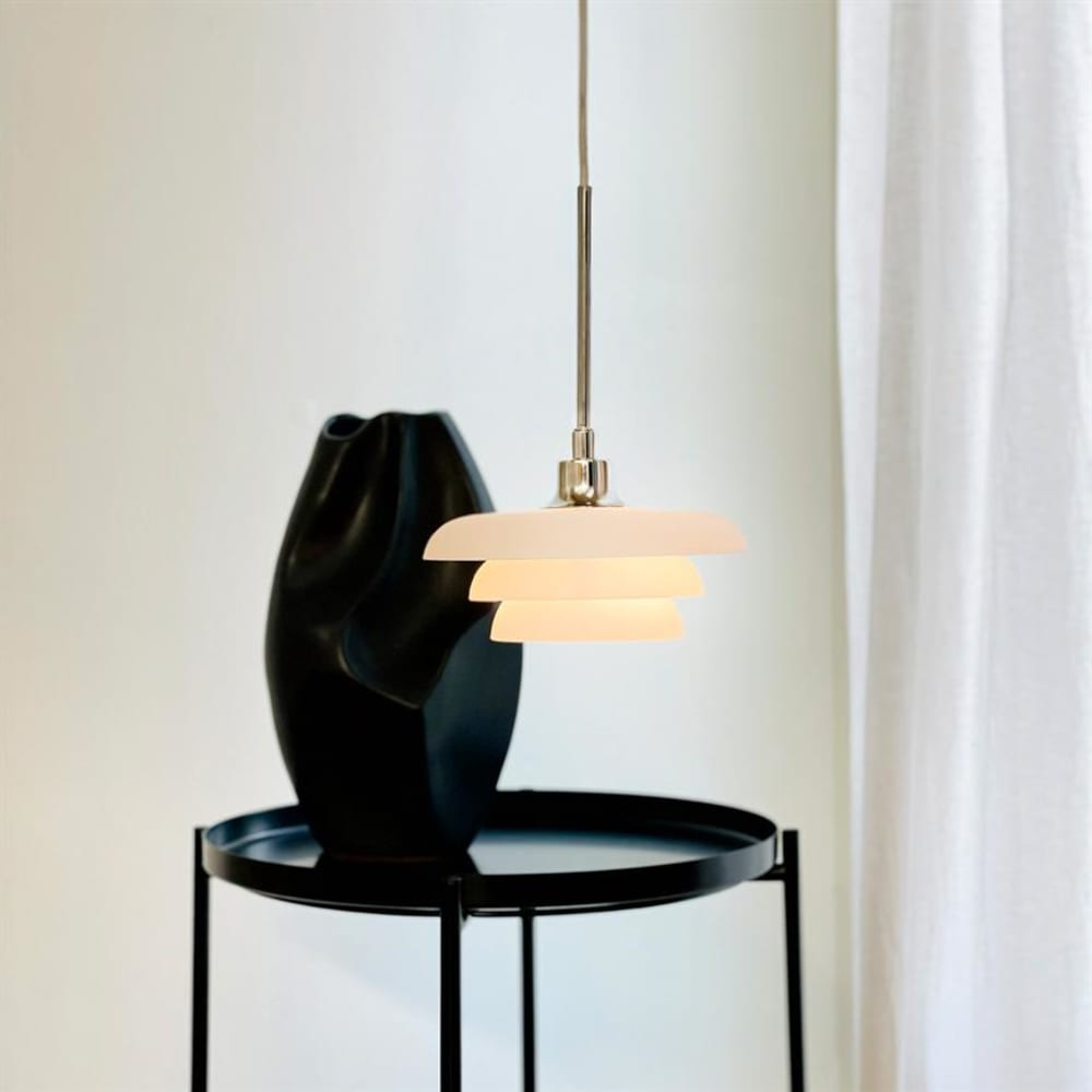Dyberg Larsen Pendelleuchte aus Glas h37 cm d20 cm, Chrom style modern Grau Glas