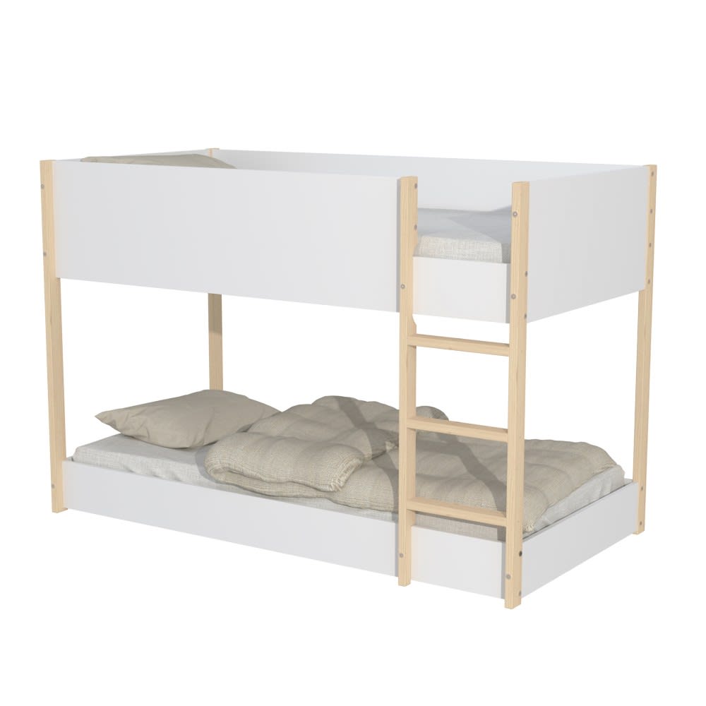 Lit superposé avec 2 - blanc bois clair