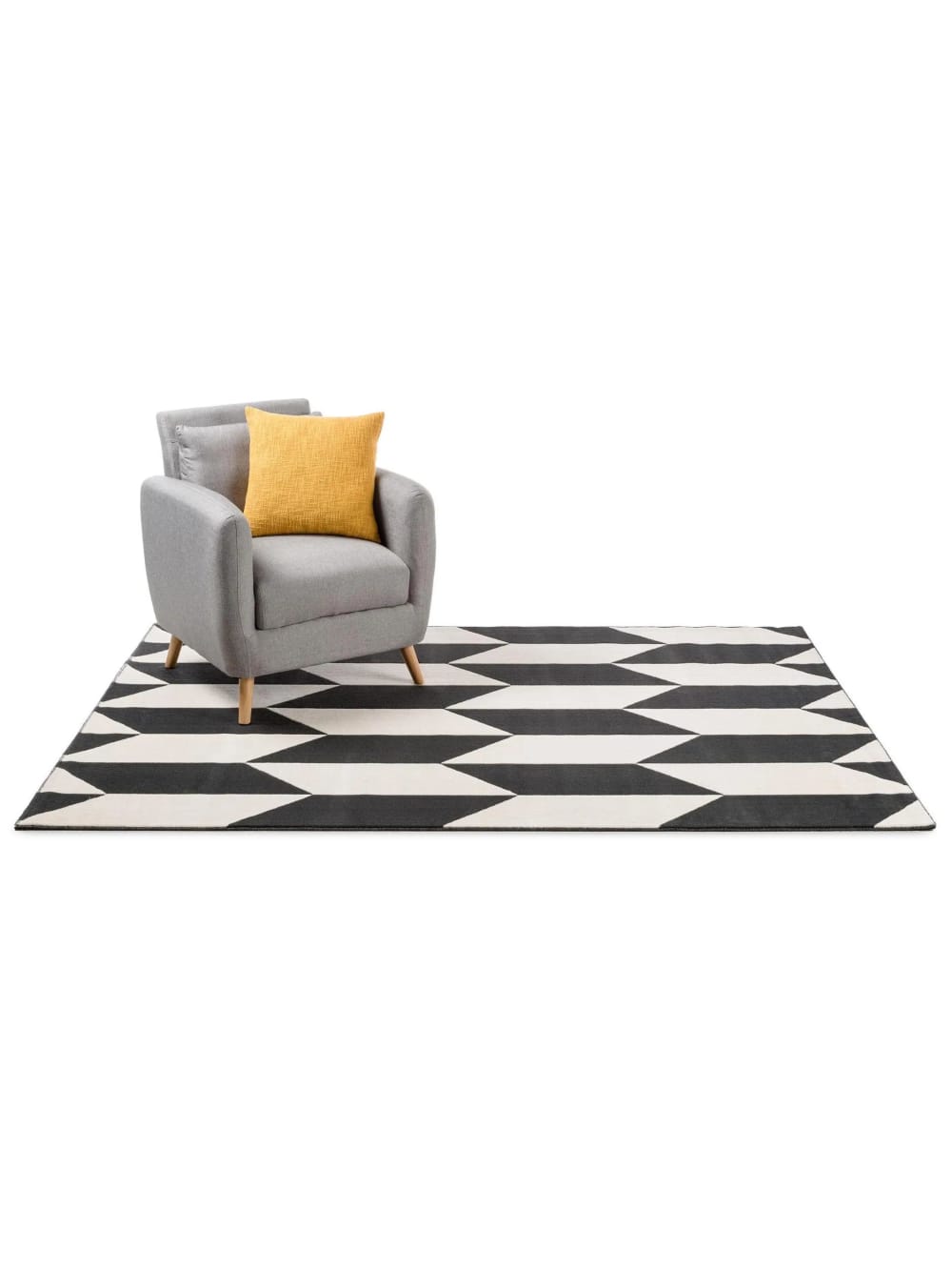 Tapis noir & blanc 140x200 — vue 3