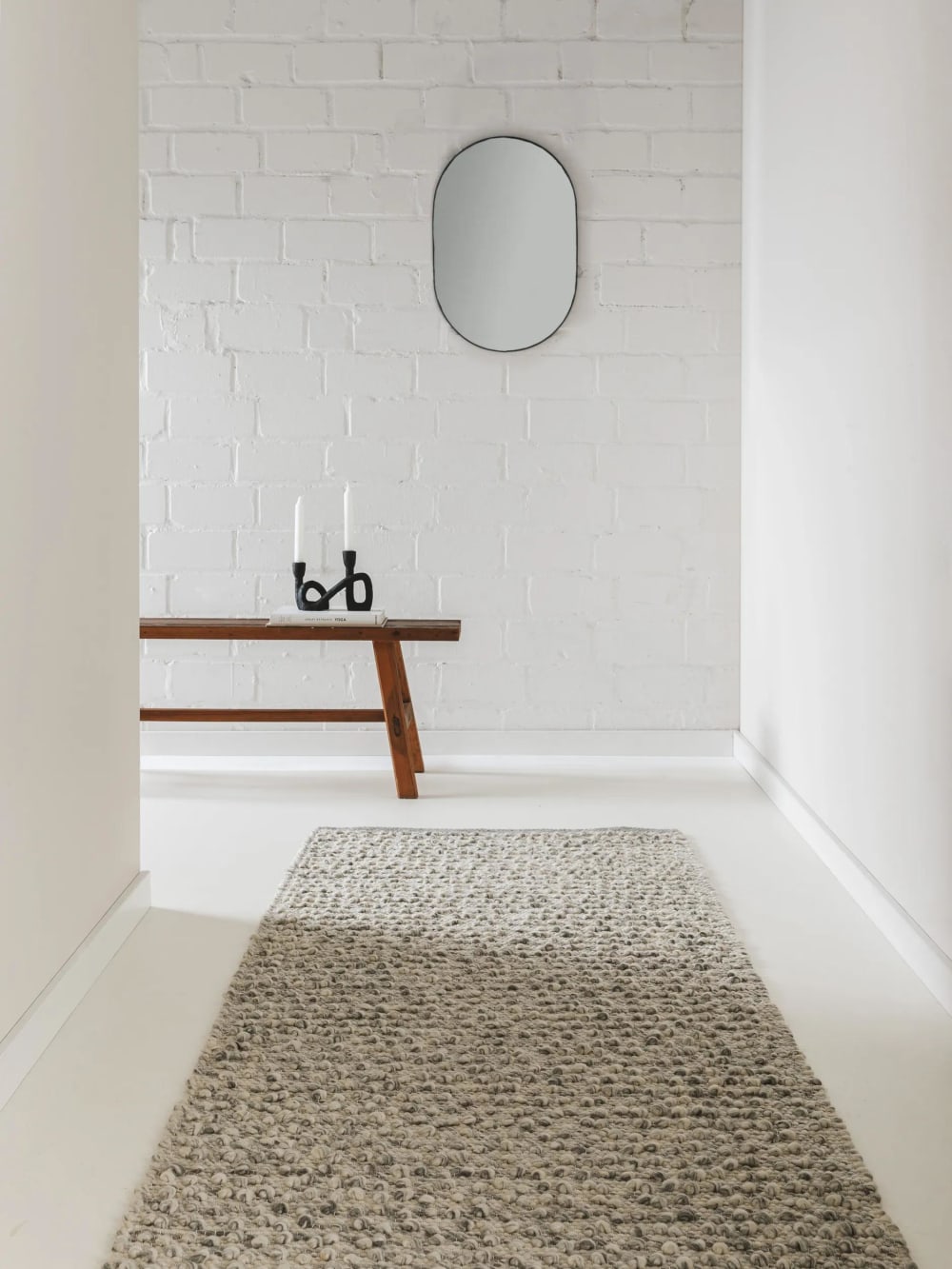 Tapis de laine gris 80x250 — vue 3