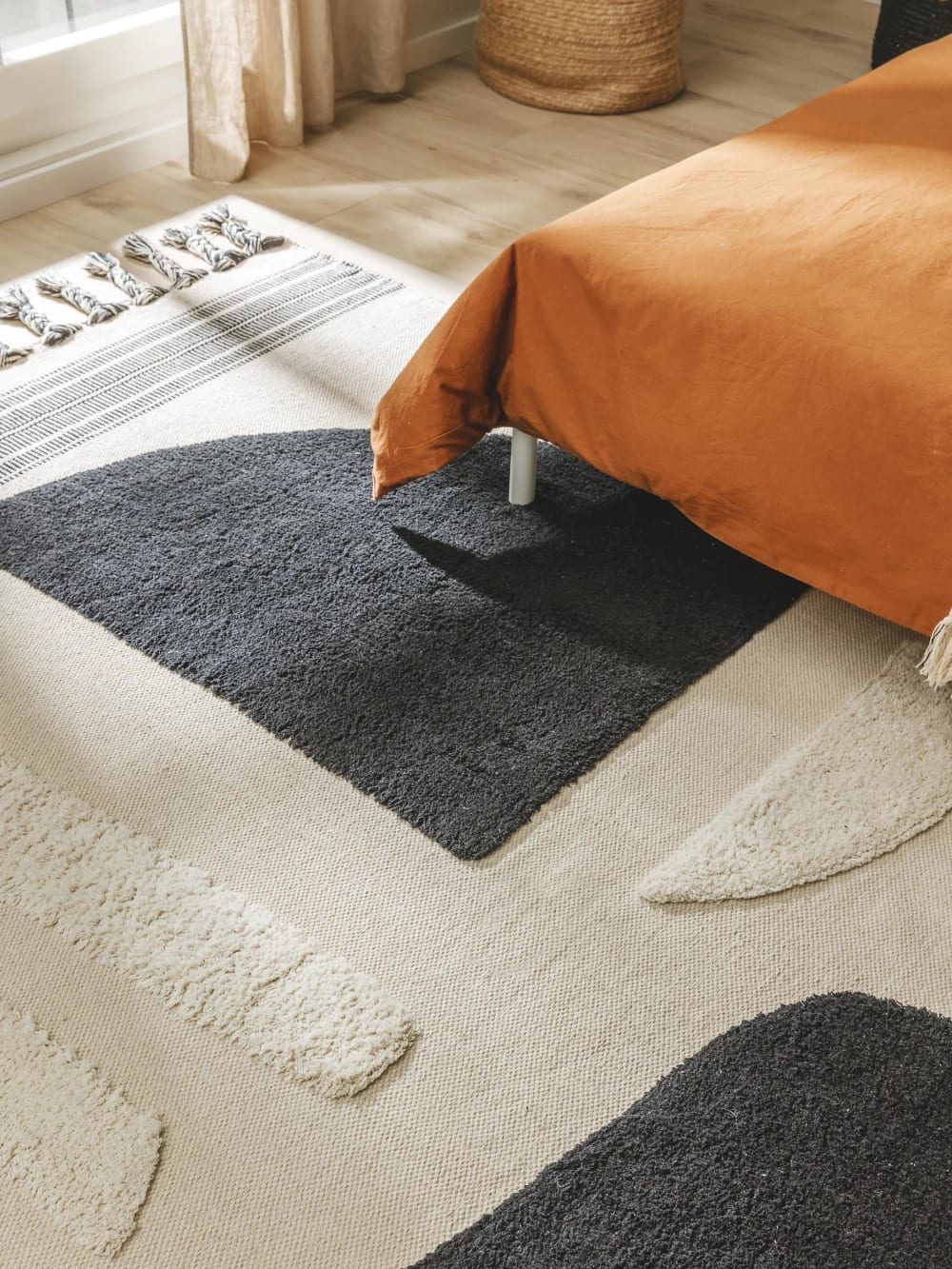 Tapis en coton noir & blanc 120x170 — vue 4