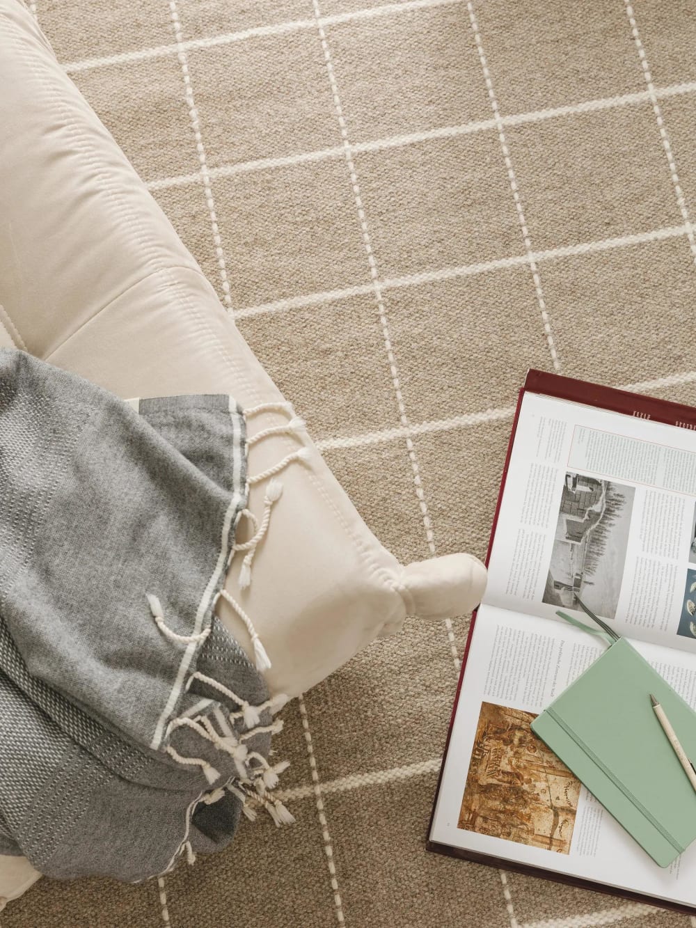 Tapis de laine taupe 120x170 — vue 4
